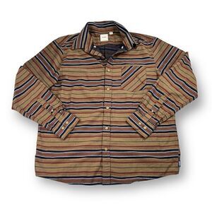 Rowm Striped Button Front Shirt Size Large